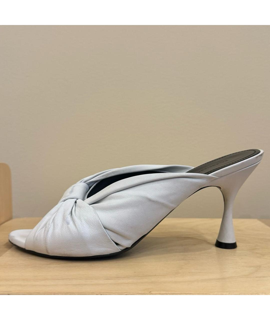 BALENCIAGA Белые кожаные мюли, фото 7