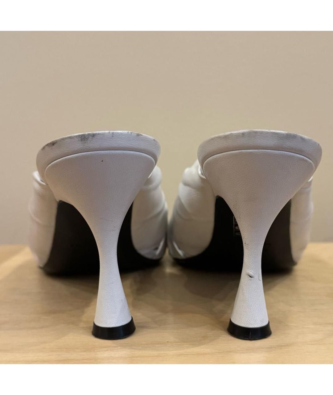 BALENCIAGA Белые кожаные мюли, фото 4