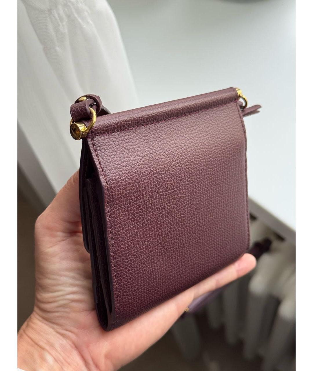 POLENE Бордовая кожаная сумка через плечо, фото 5