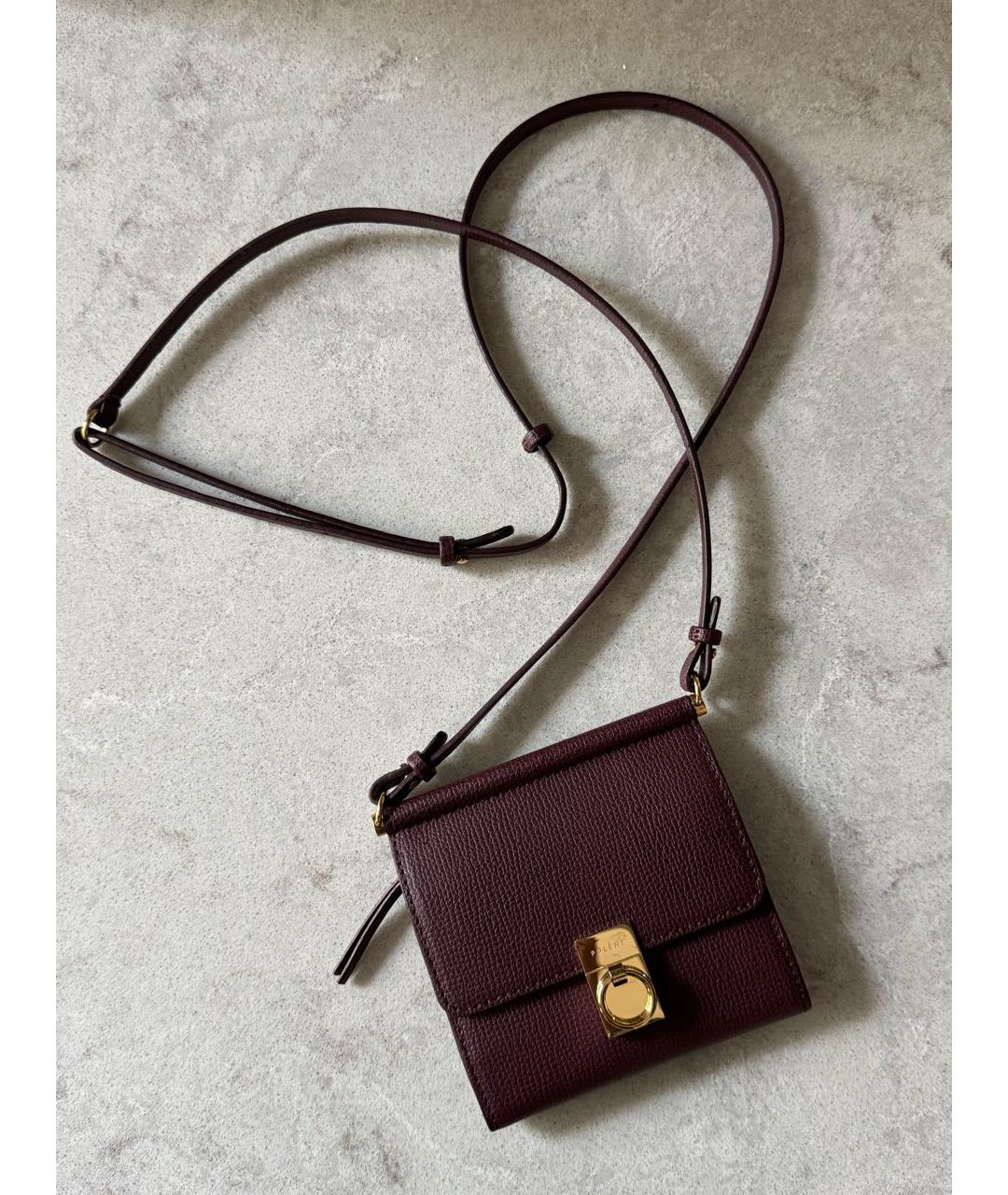 POLENE Бордовая кожаная сумка через плечо, фото 9