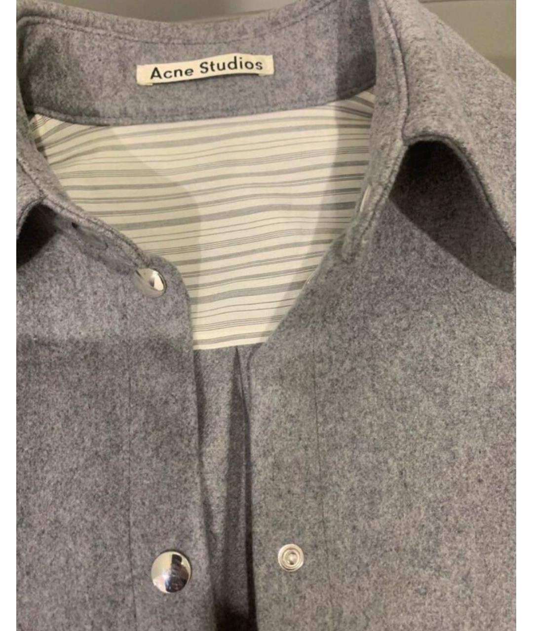 ACNE STUDIOS Серая шерстяная рубашка, фото 6