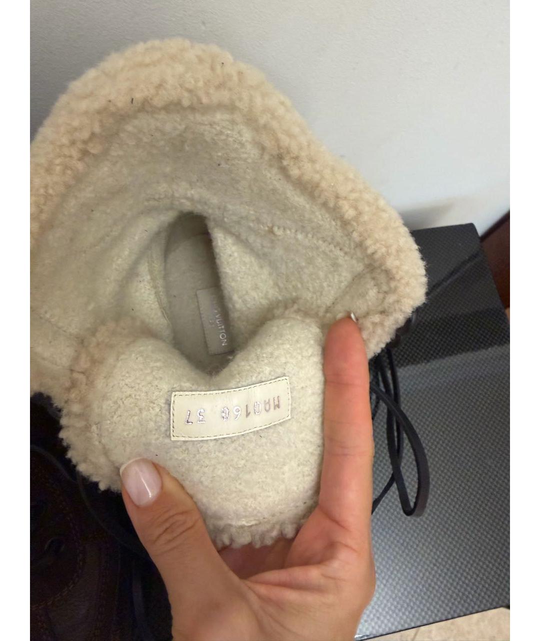 LOUIS VUITTON Коричневые кожаные ботинки, фото 3