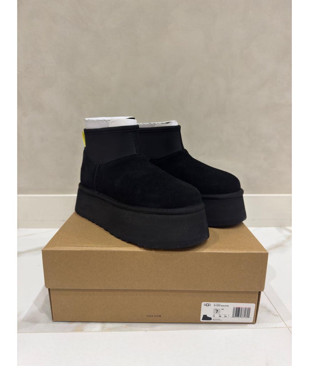 UGG AUSTRALIA Черные замшевые полусапоги, фото 3