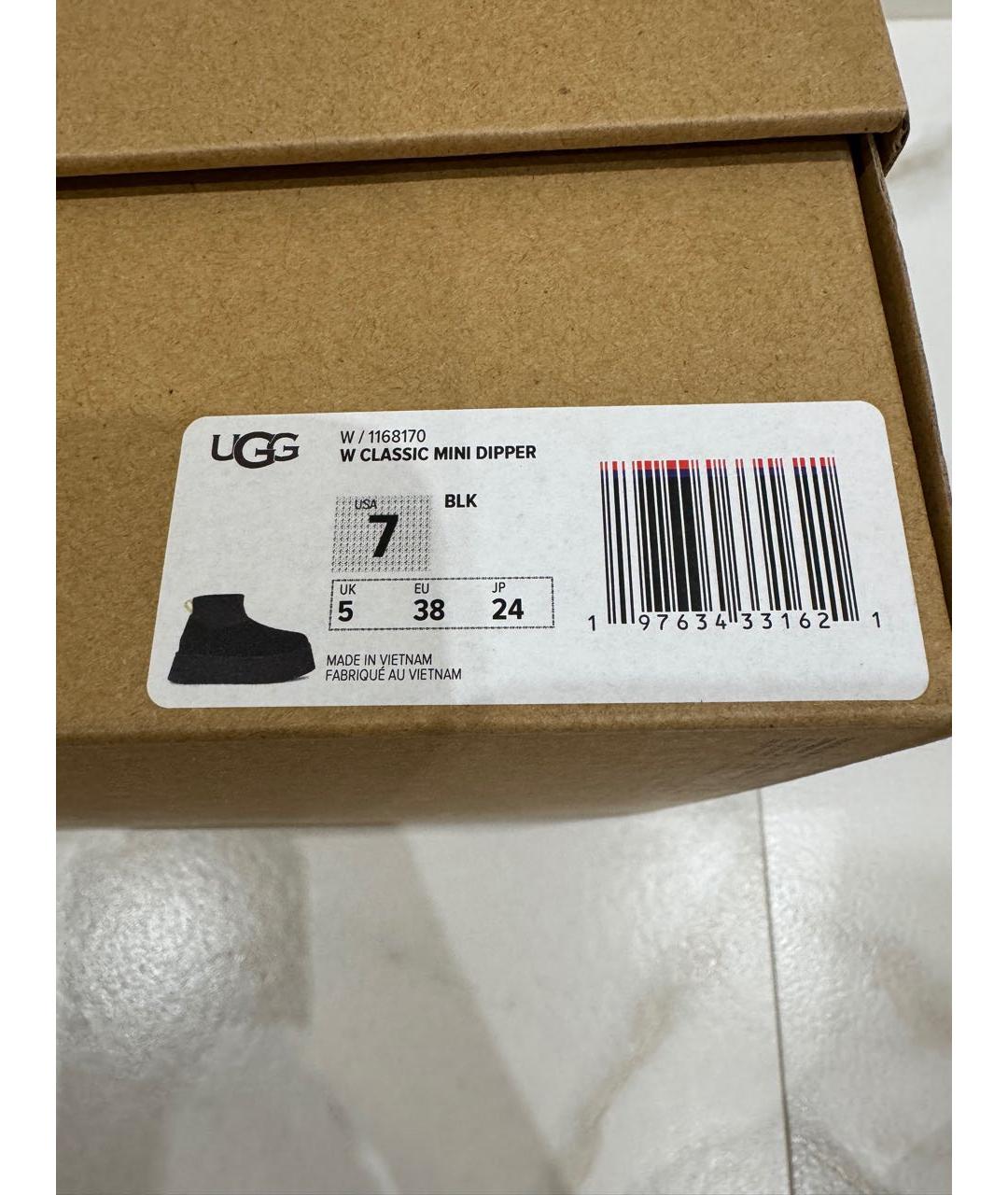 UGG AUSTRALIA Черные замшевые полусапоги, фото 5