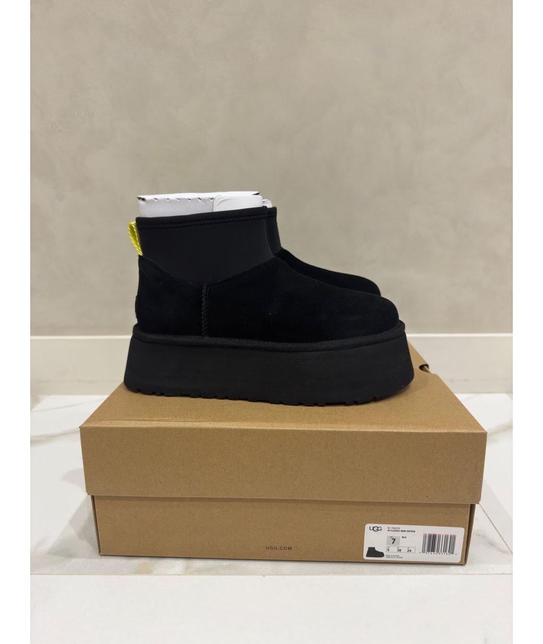 UGG AUSTRALIA Черные замшевые полусапоги, фото 6