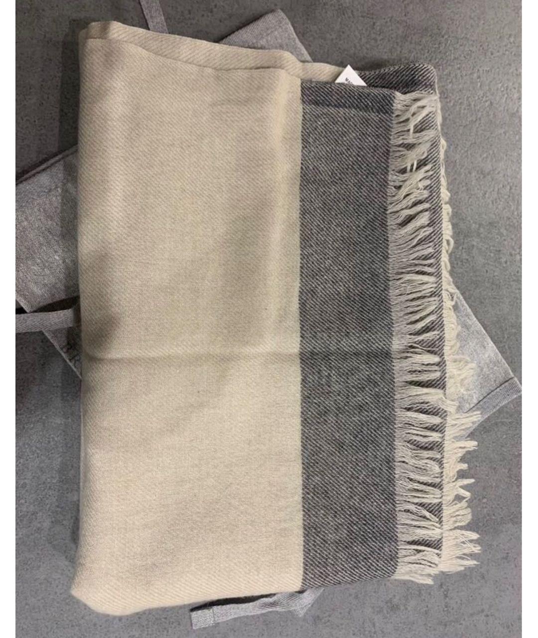 BRUNELLO CUCINELLI Бежевый кашемировый шарф, фото 7