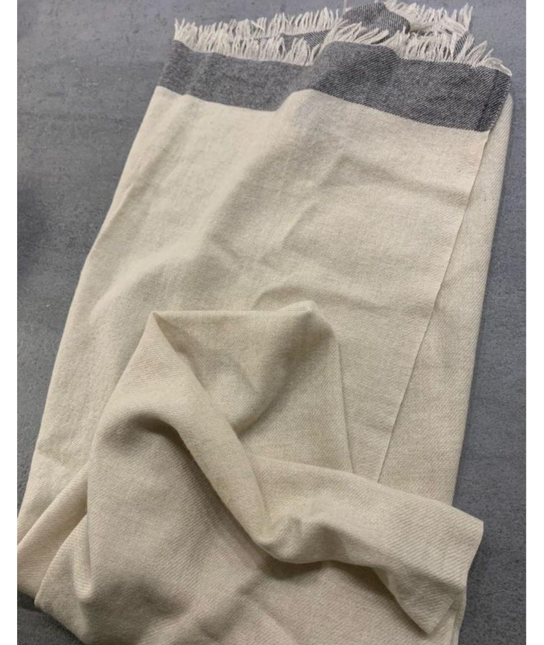 BRUNELLO CUCINELLI Бежевый кашемировый шарф, фото 5