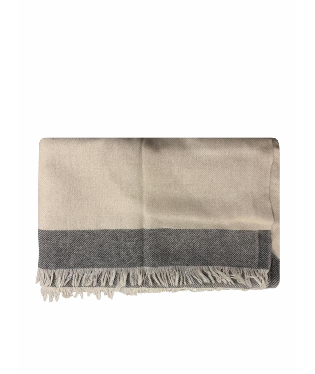 BRUNELLO CUCINELLI Бежевый кашемировый шарф, фото 1