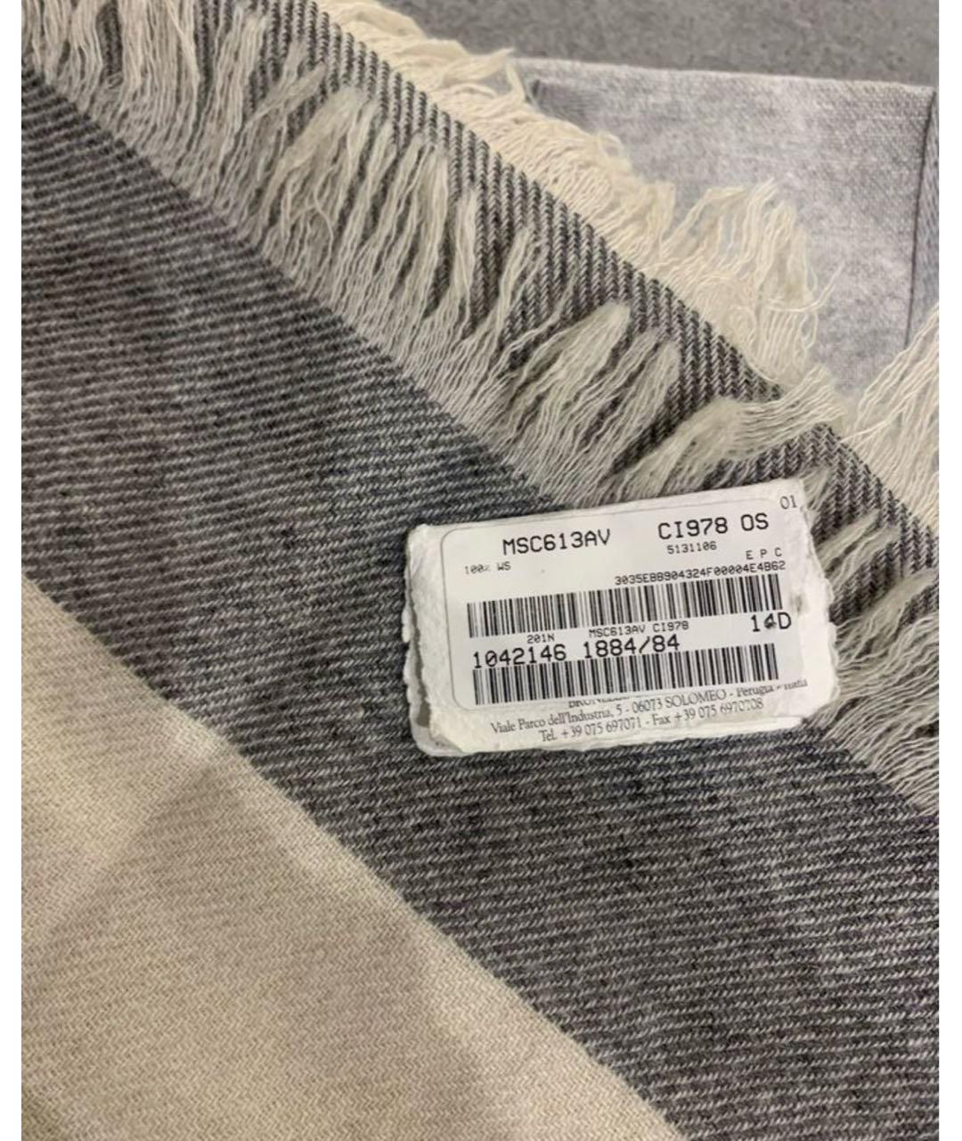 BRUNELLO CUCINELLI Бежевый кашемировый шарф, фото 2