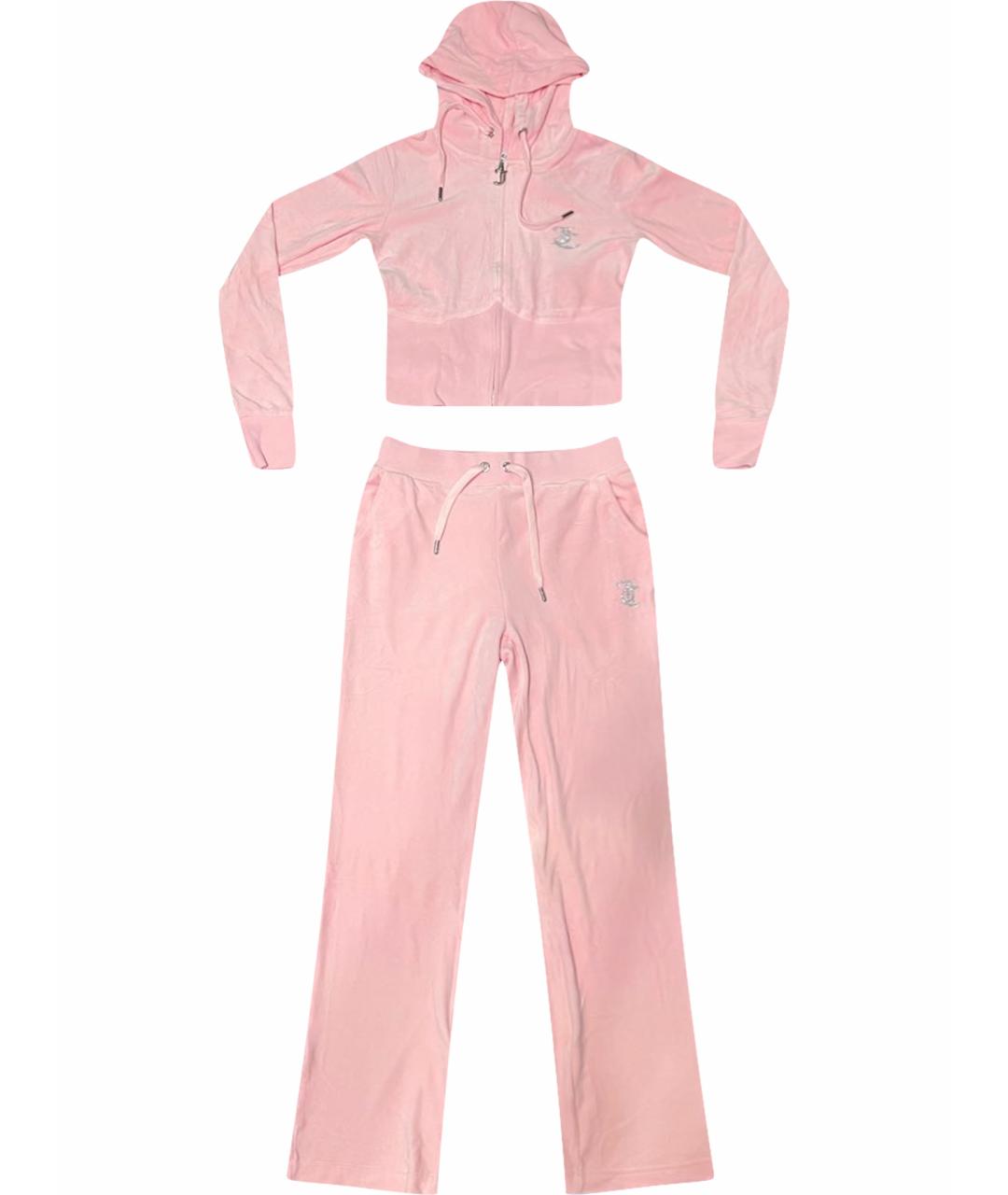 JUICY COUTURE Розовый велюровый спортивные костюмы, фото 1