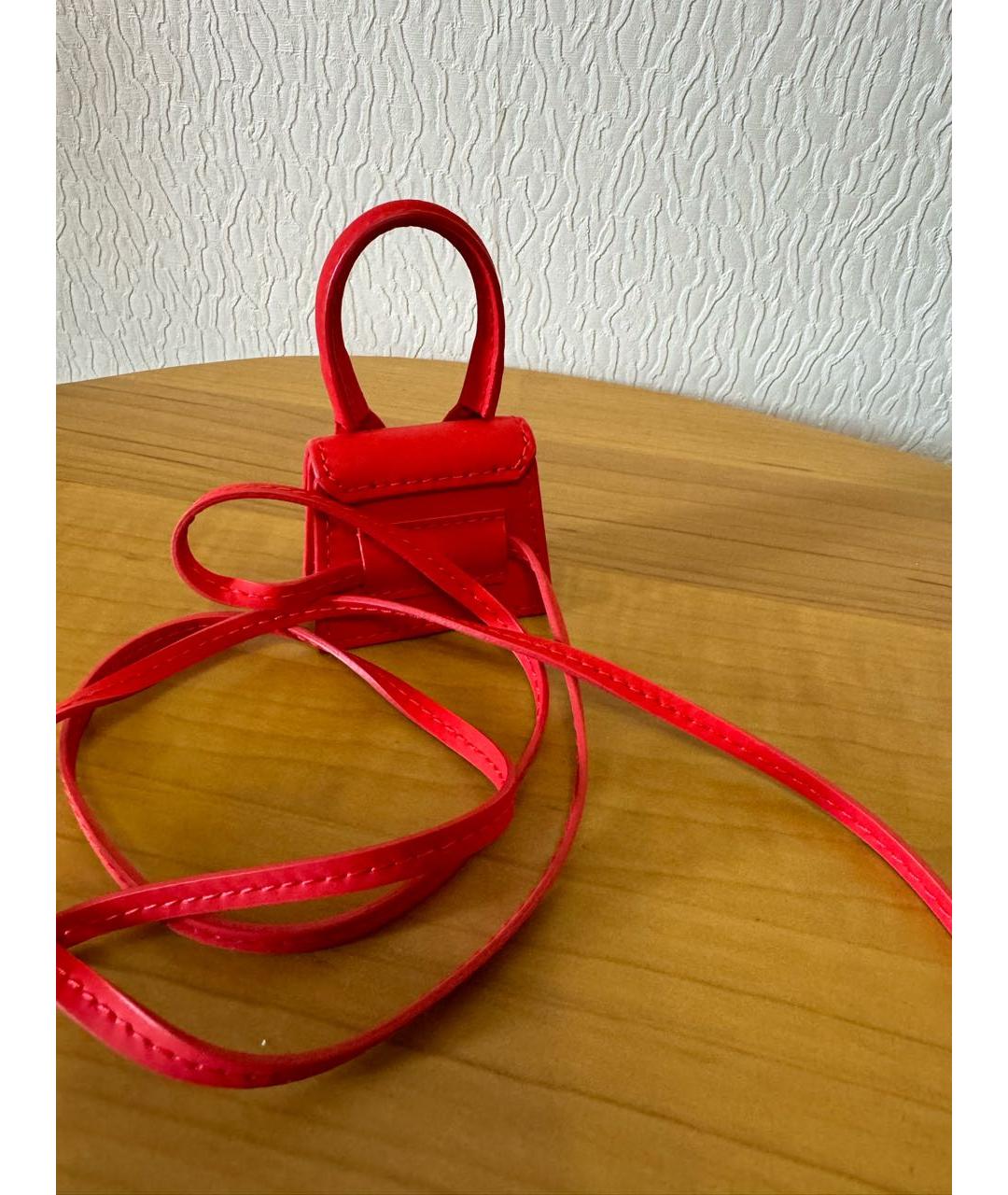 JACQUEMUS Красная кожаная сумка через плечо, фото 2