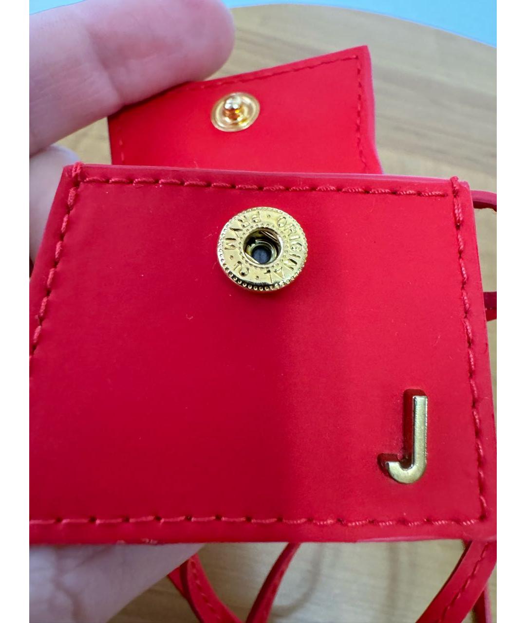 JACQUEMUS Красная кожаная сумка через плечо, фото 4