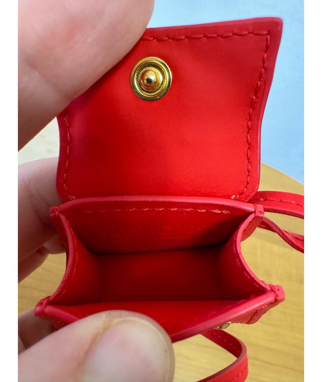 JACQUEMUS Красная кожаная сумка через плечо, фото 5