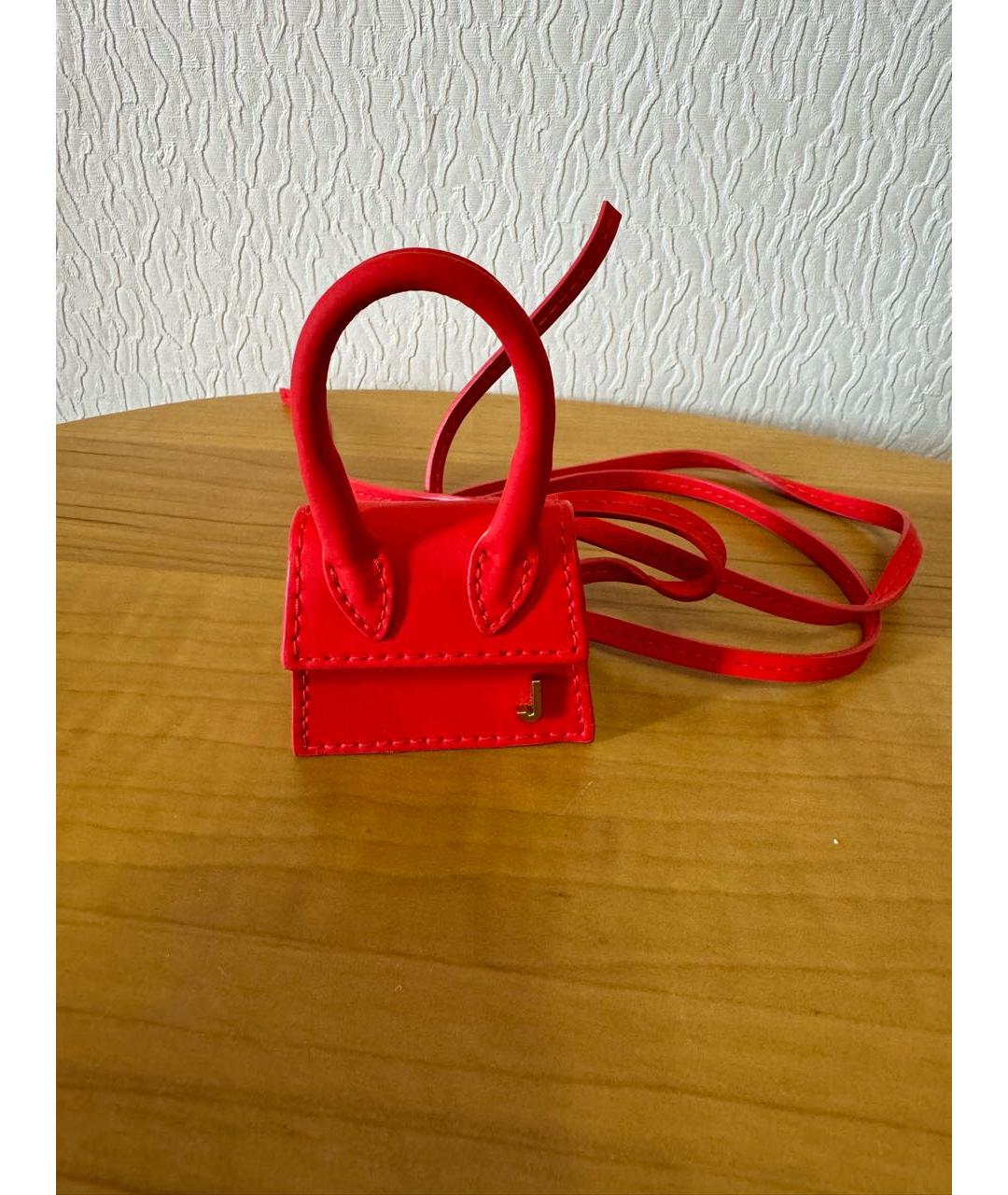 JACQUEMUS Красная кожаная сумка через плечо, фото 8