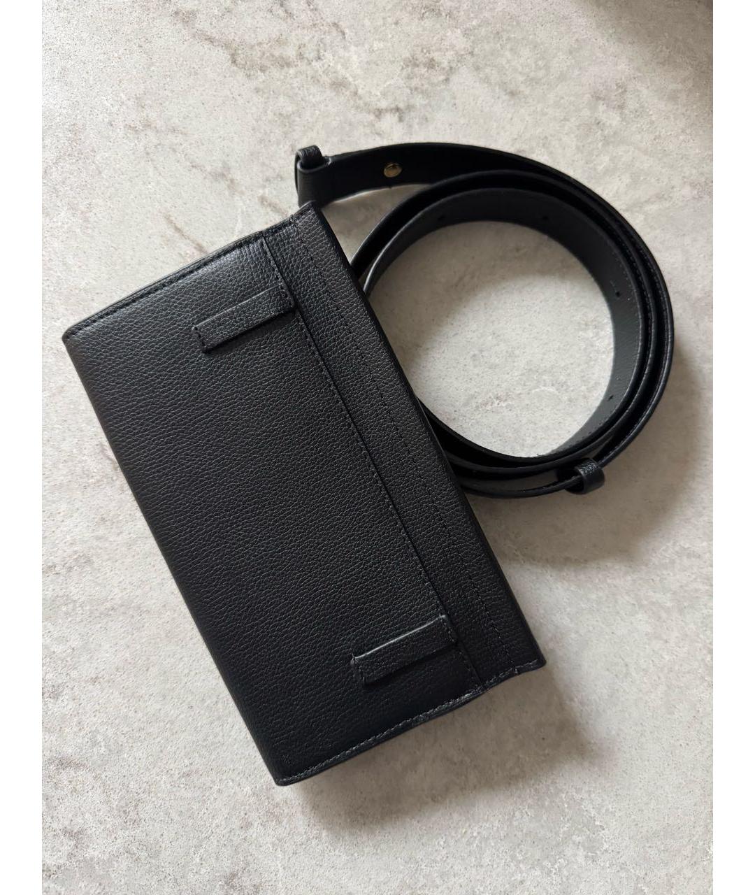 POLENE Черная кожаная поясная сумка, фото 6