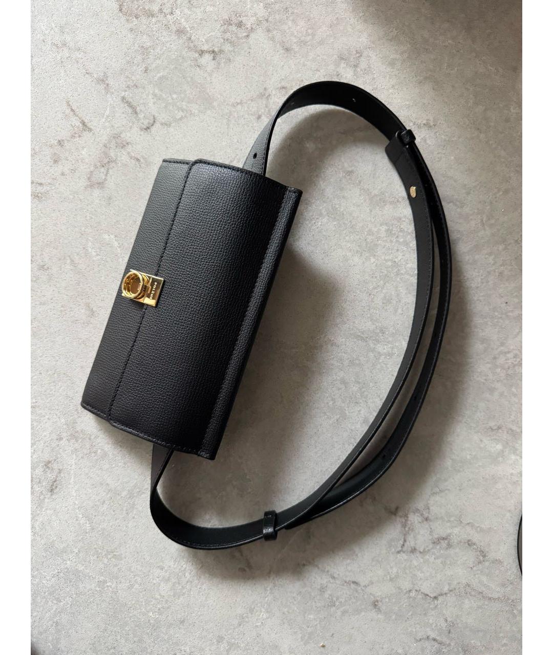 POLENE Черная кожаная поясная сумка, фото 9