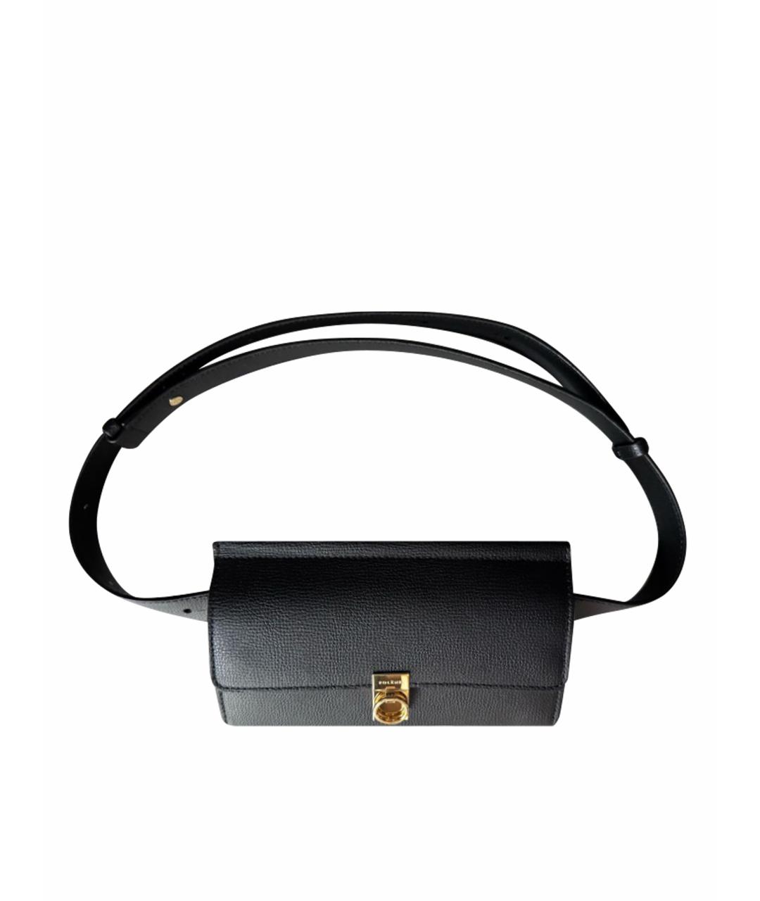 POLENE Черная кожаная поясная сумка, фото 1