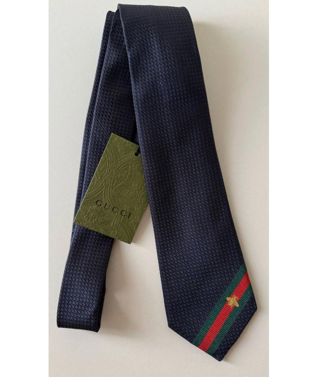 GUCCI Синий шелковый галстук, фото 2