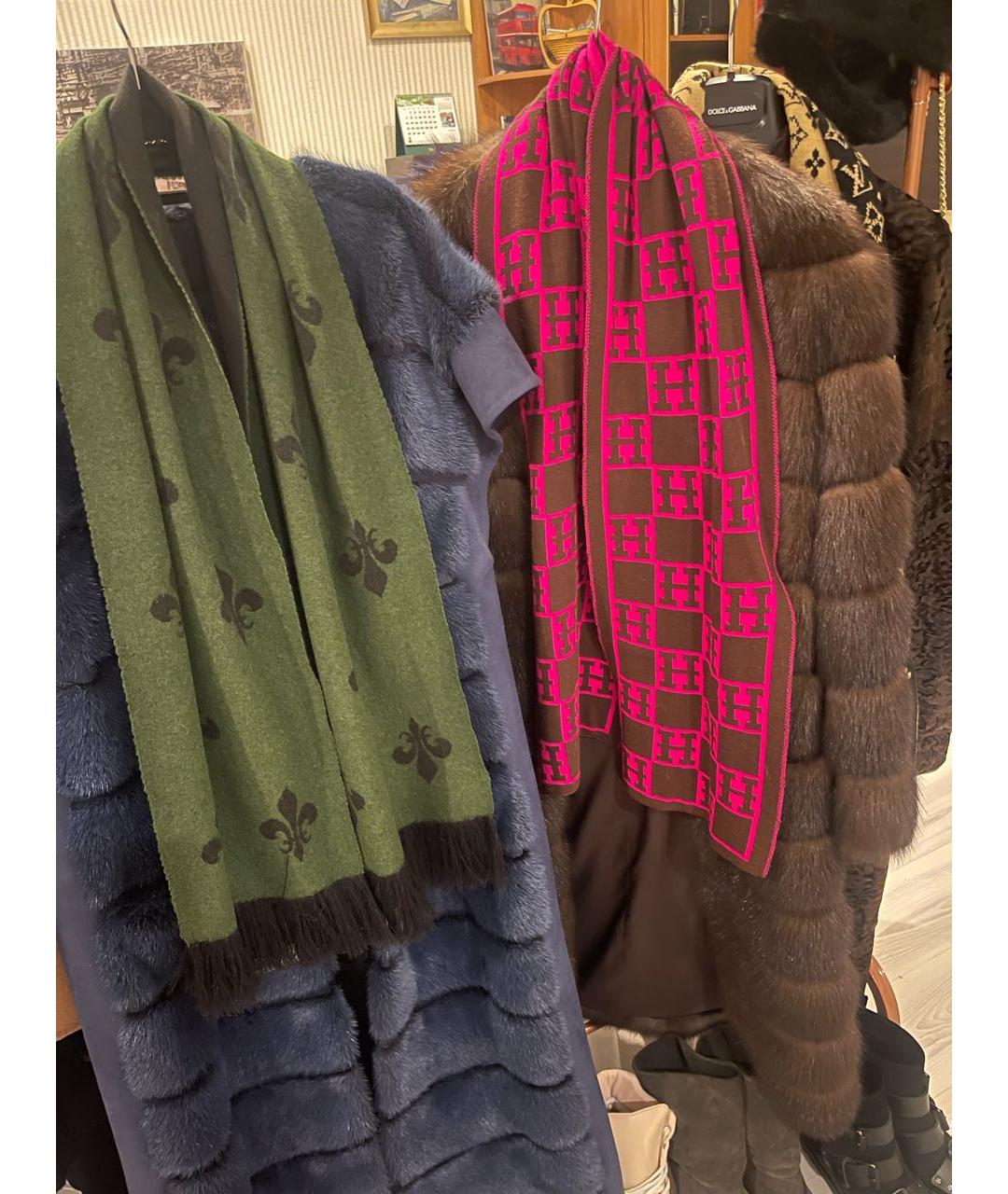 HERMES Мульти шерстяной шарф, фото 4