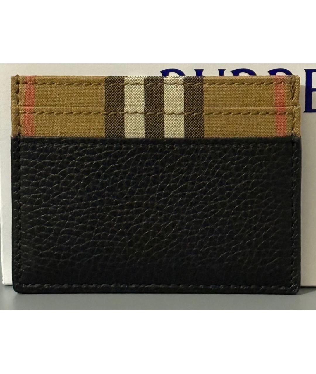 BURBERRY Черный кожаный кардхолдер, фото 9