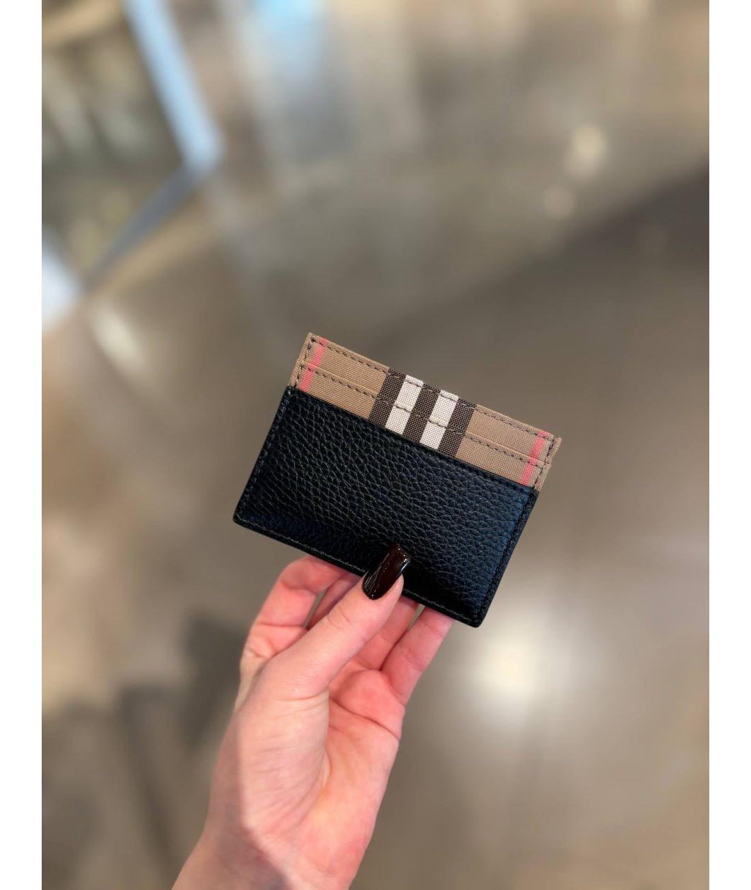 BURBERRY Черный кожаный кардхолдер, фото 3