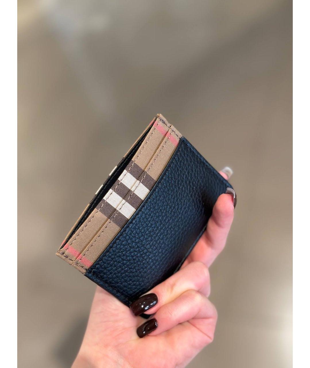 BURBERRY Черный кожаный кардхолдер, фото 8
