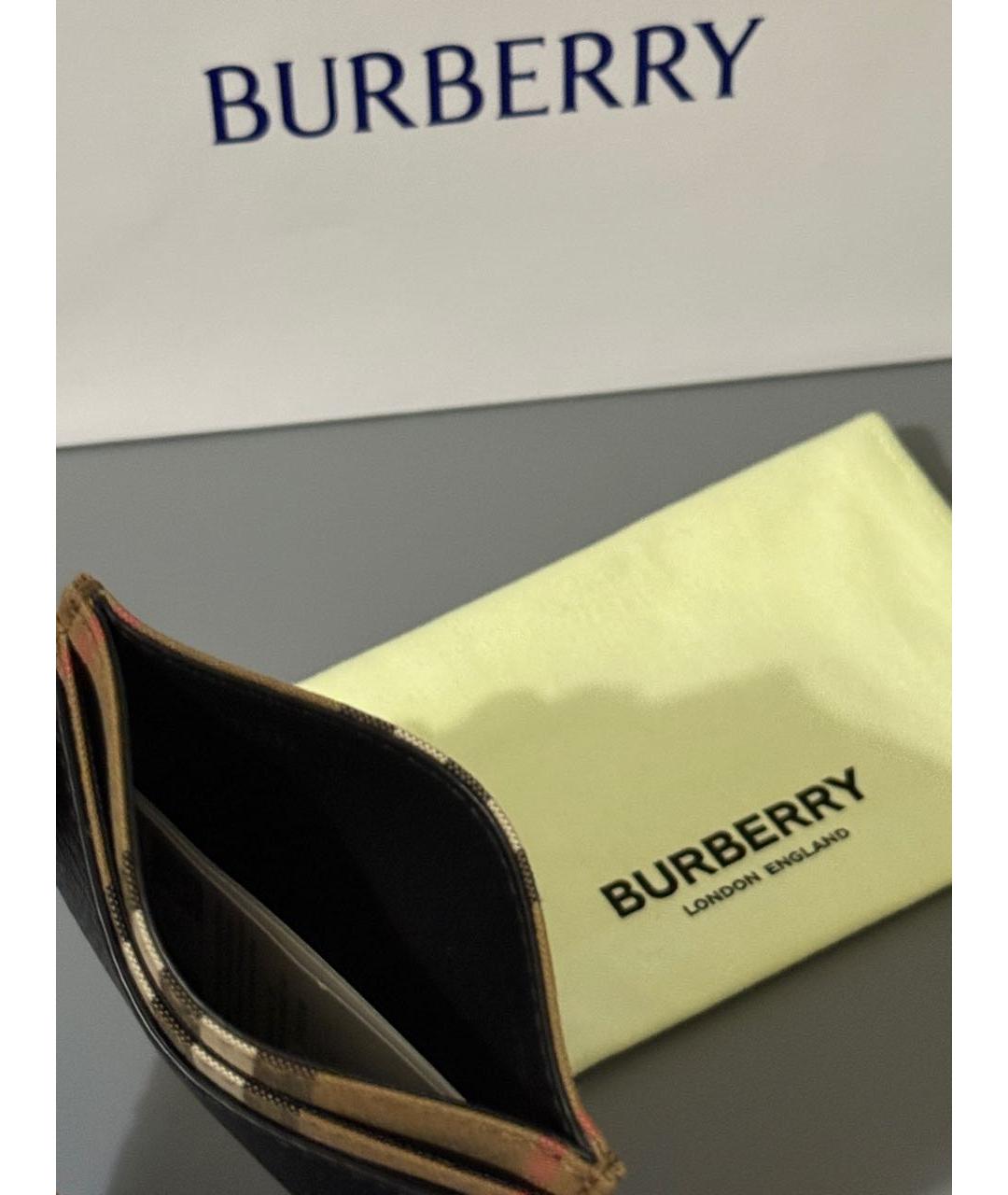 BURBERRY Черный кожаный кардхолдер, фото 5