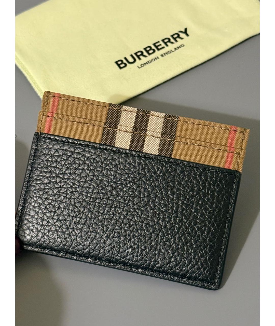 BURBERRY Черный кожаный кардхолдер, фото 6