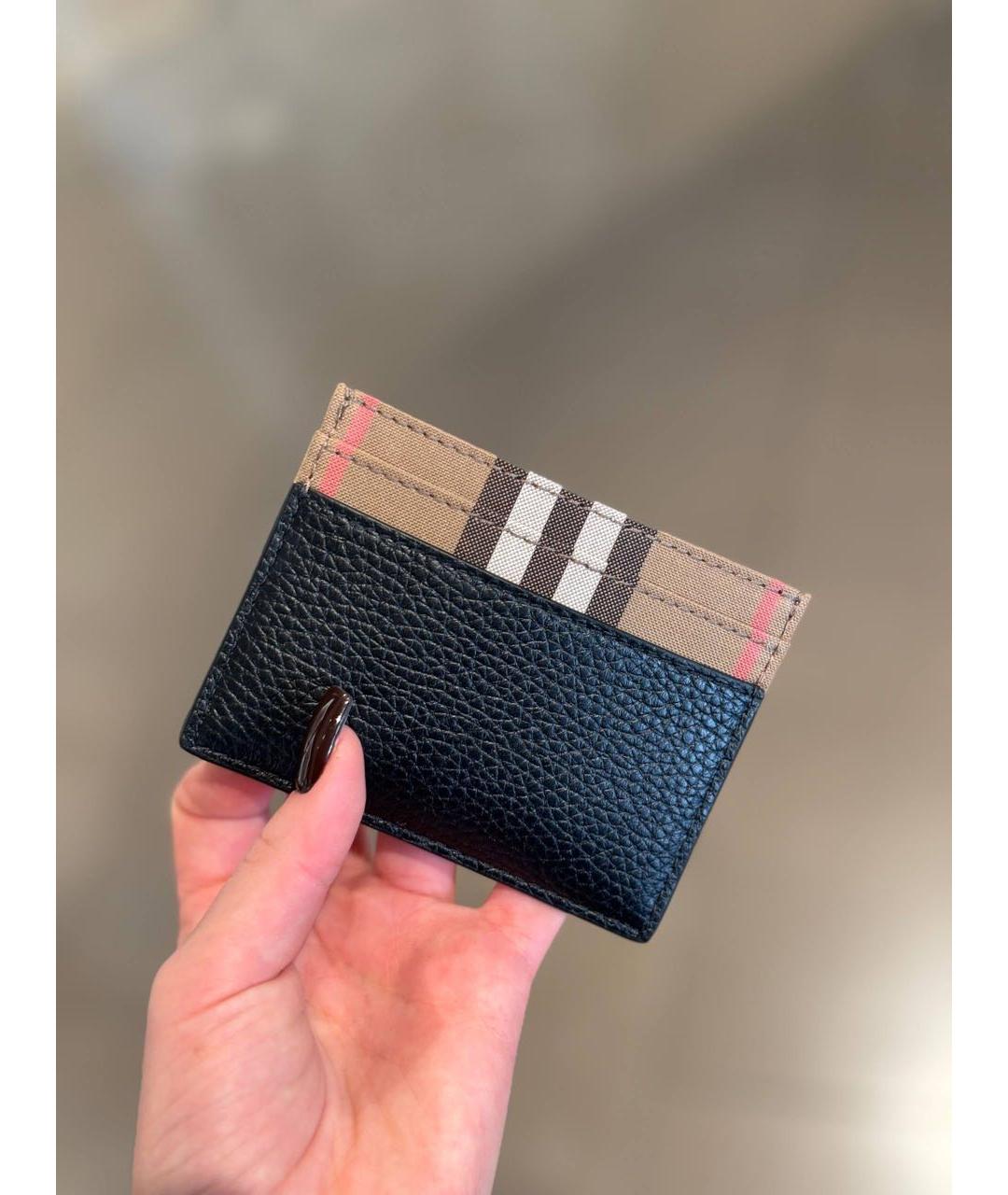 BURBERRY Черный кожаный кардхолдер, фото 7