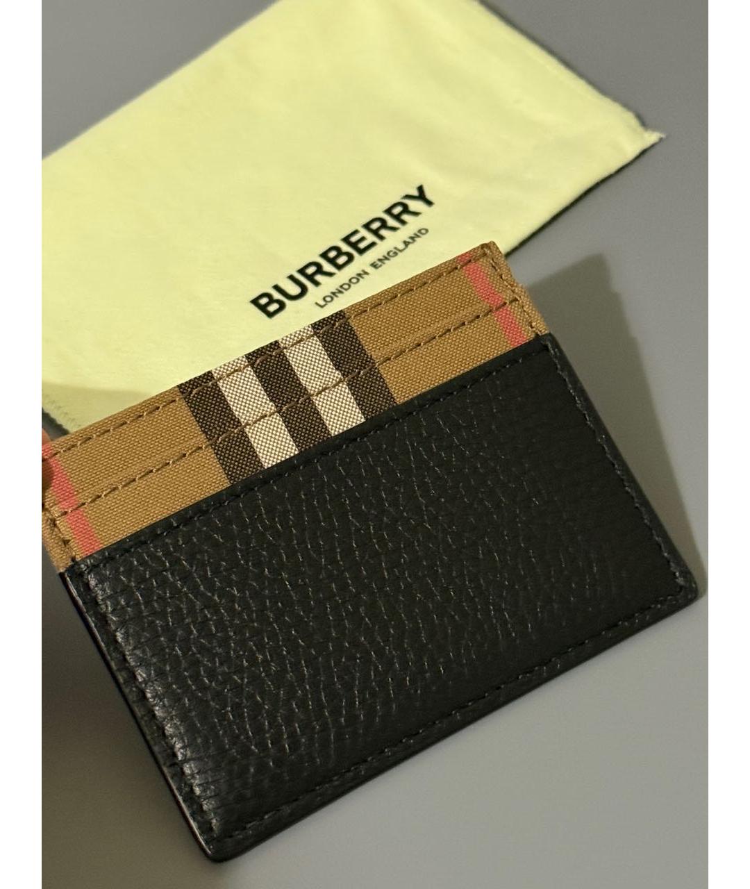 BURBERRY Черный кожаный кардхолдер, фото 2