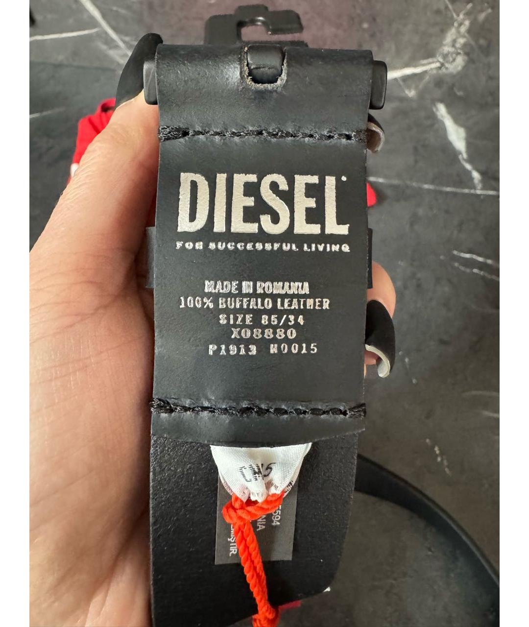 DIESEL Черный кожаный ремень, фото 4