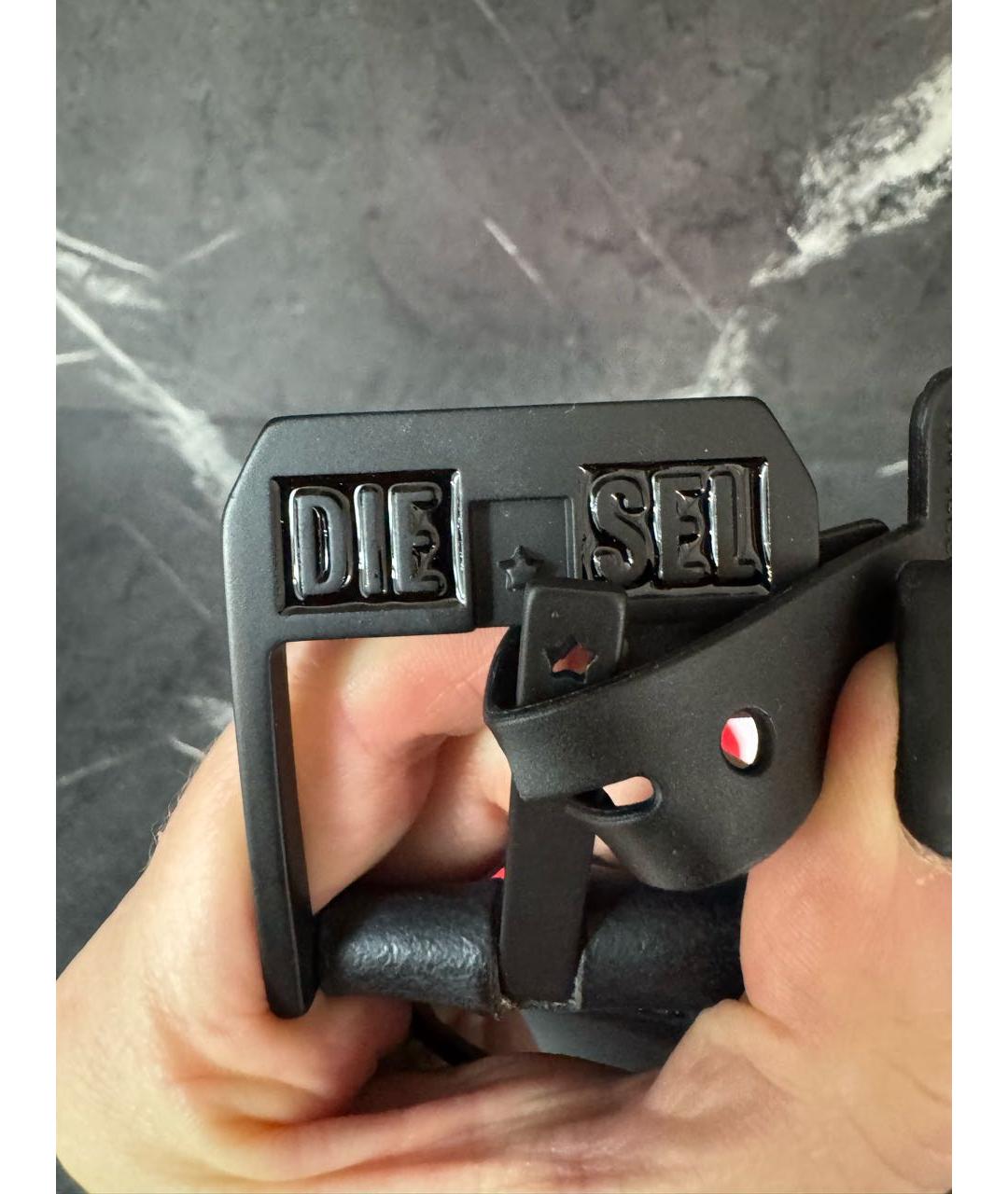 DIESEL Черный кожаный ремень, фото 7