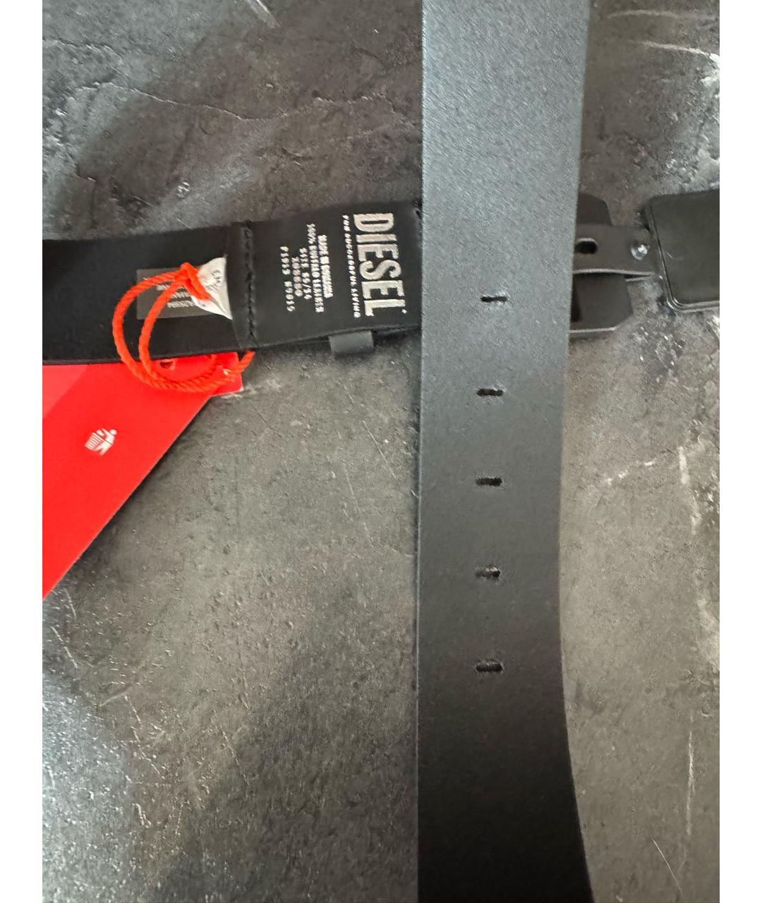 DIESEL Черный кожаный ремень, фото 3