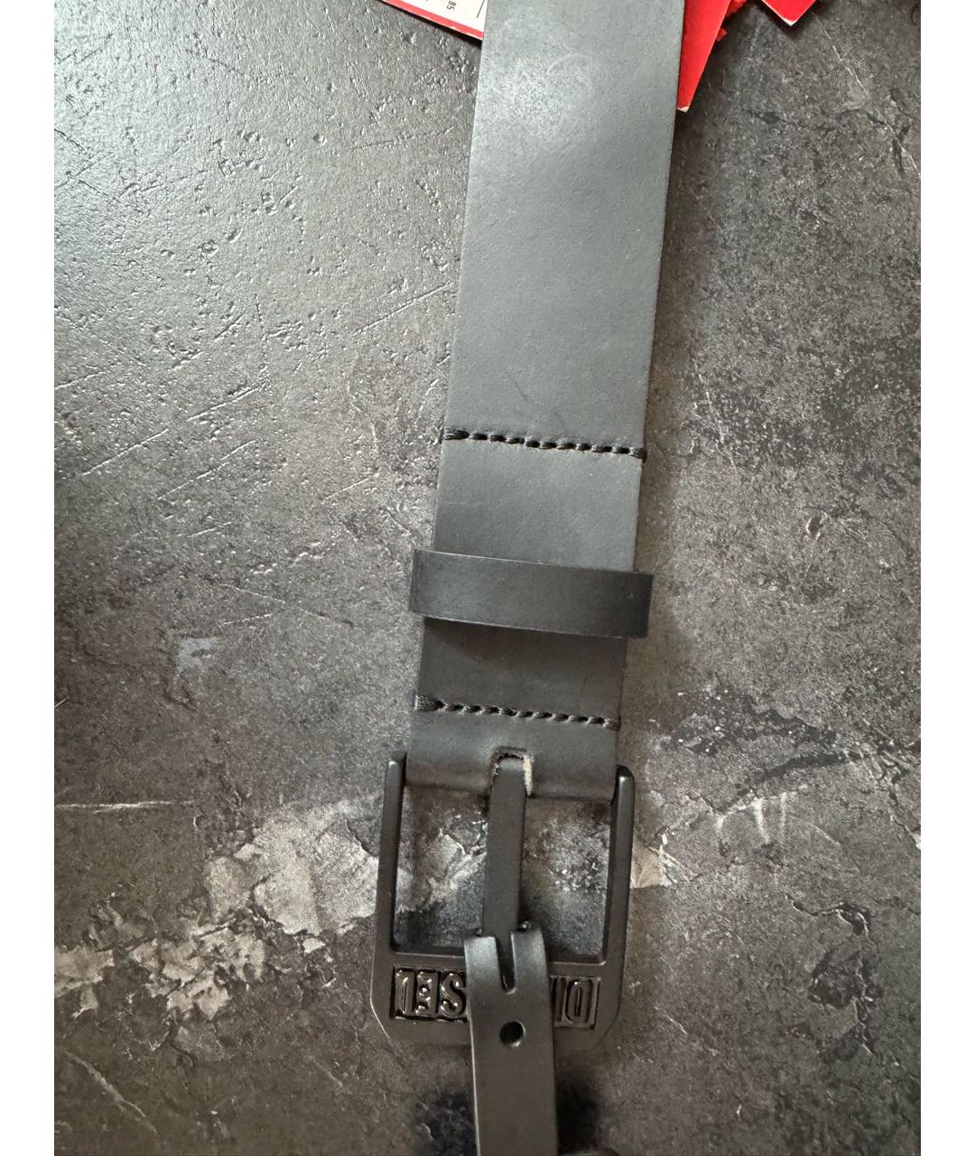 DIESEL Черный кожаный ремень, фото 2