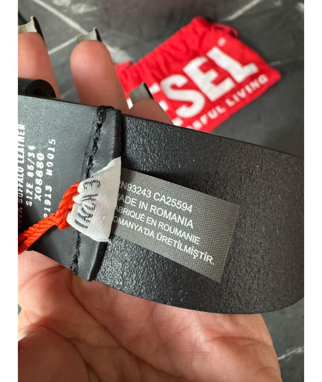 DIESEL Черный кожаный ремень, фото 6