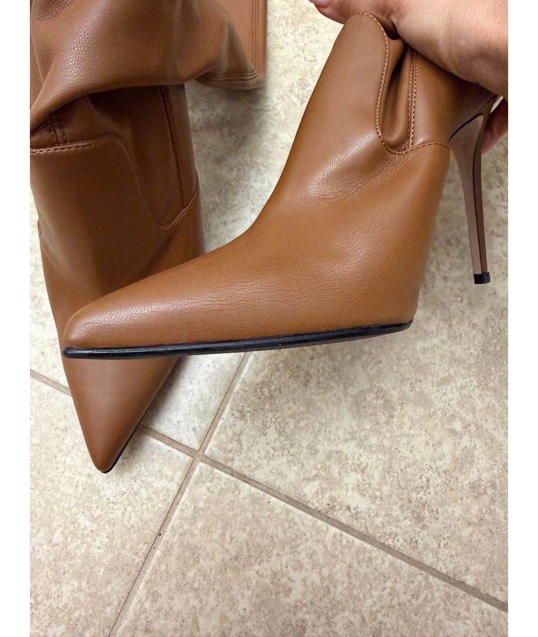 LE SILLA Коричневые кожаные ботфорты, фото 7