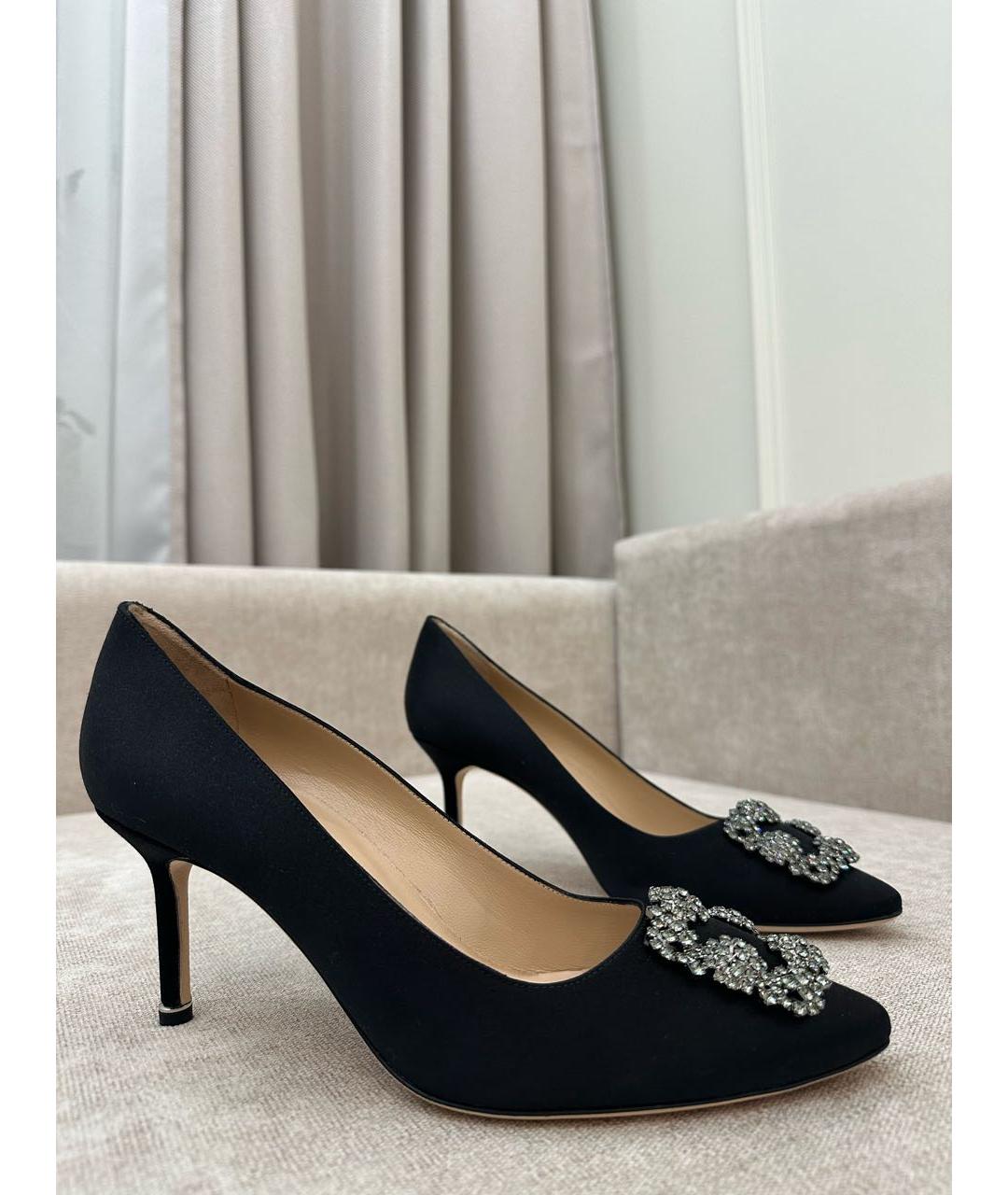 MANOLO BLAHNIK Черные текстильные туфли, фото 7