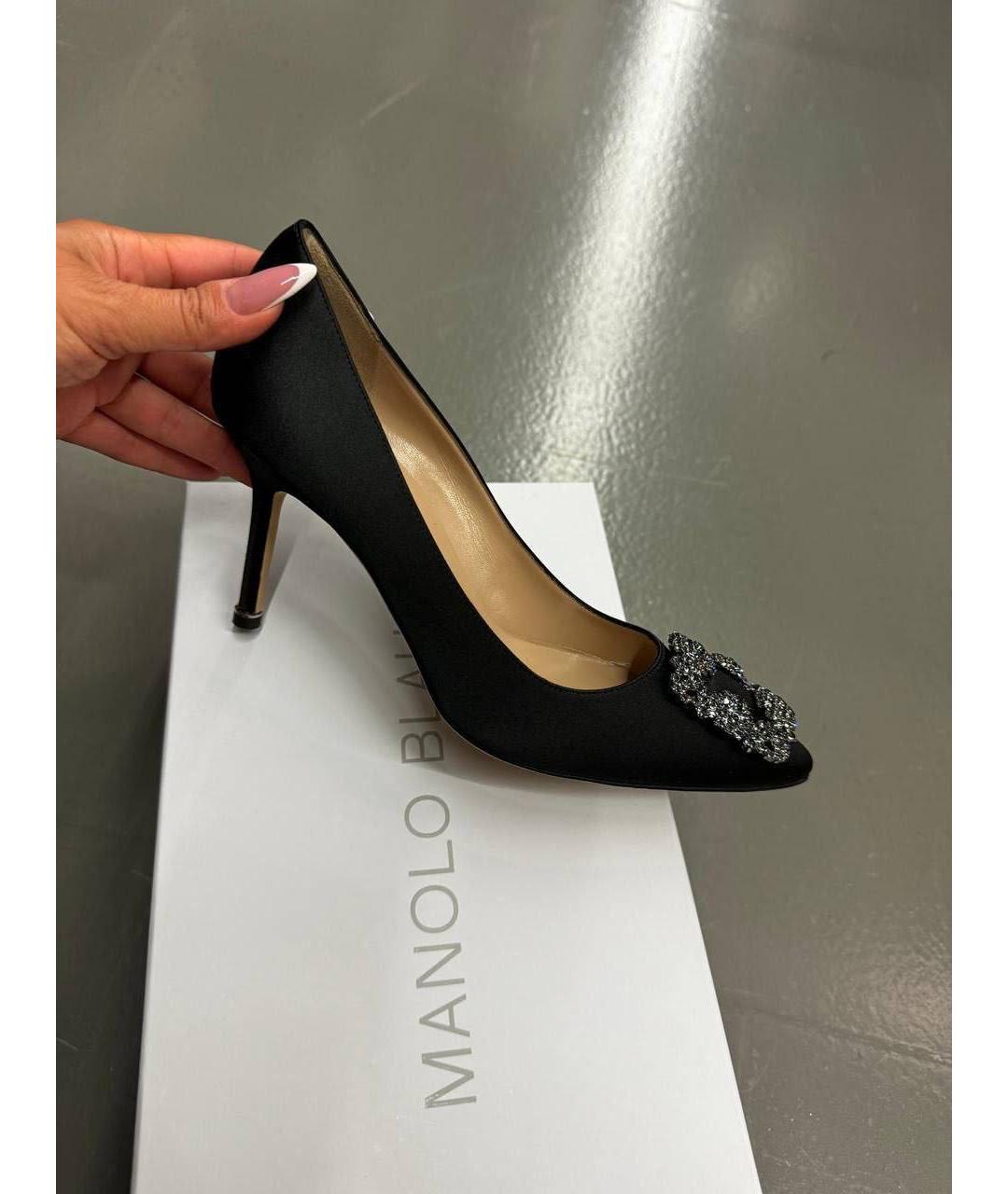 MANOLO BLAHNIK Черные текстильные туфли, фото 9