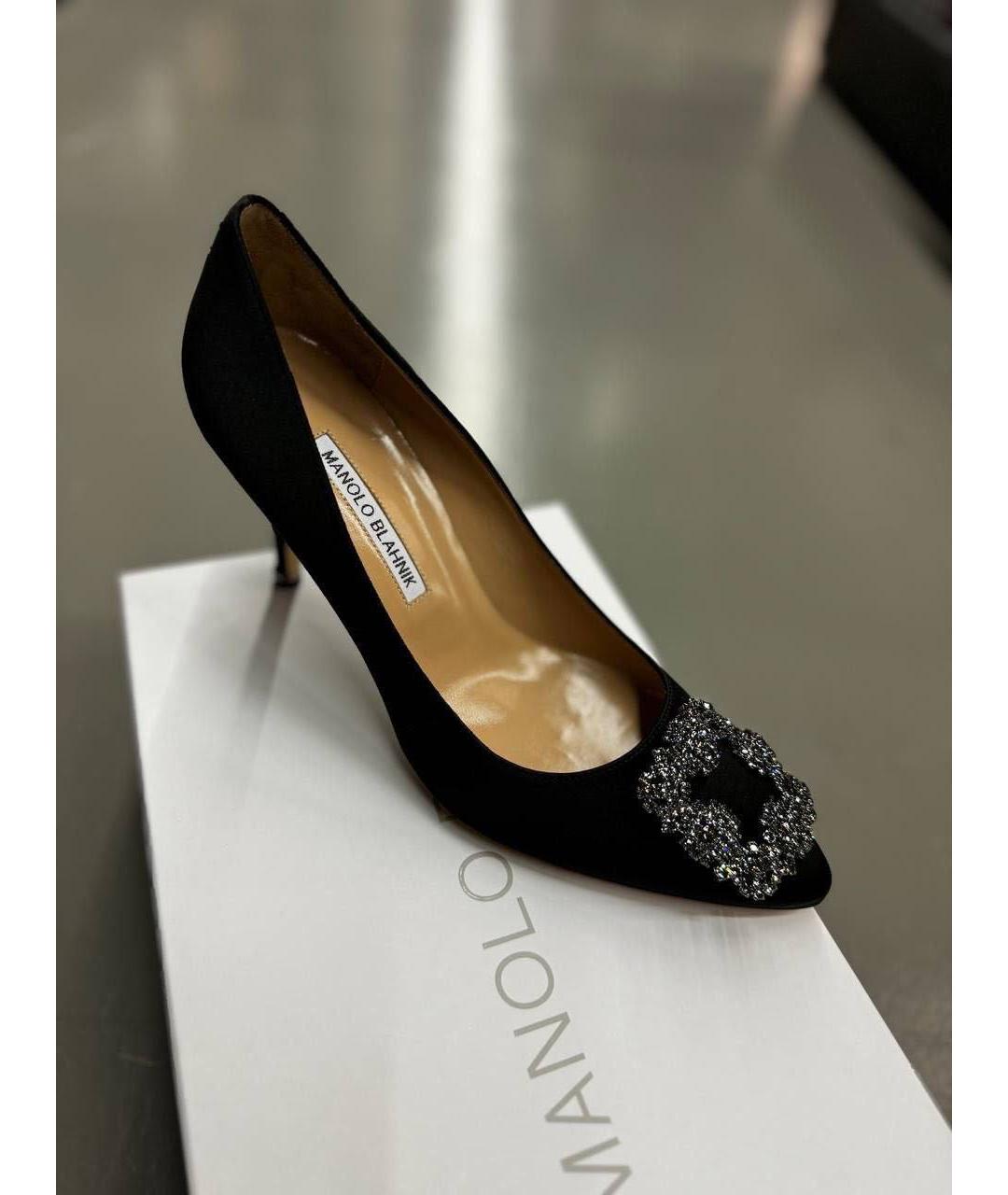 MANOLO BLAHNIK Черные текстильные туфли, фото 2