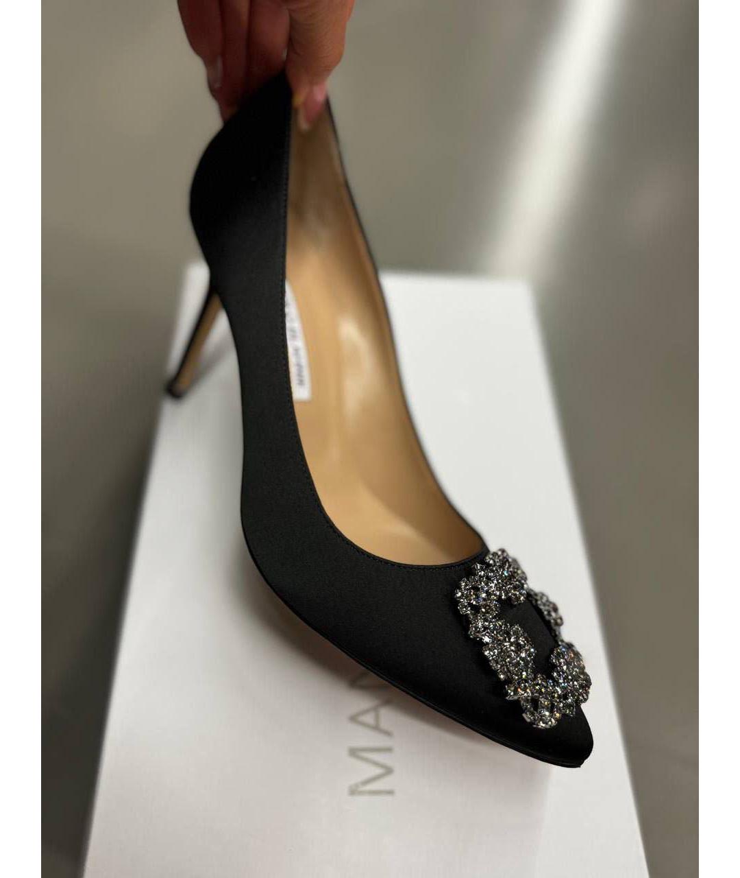 MANOLO BLAHNIK Черные текстильные туфли, фото 3