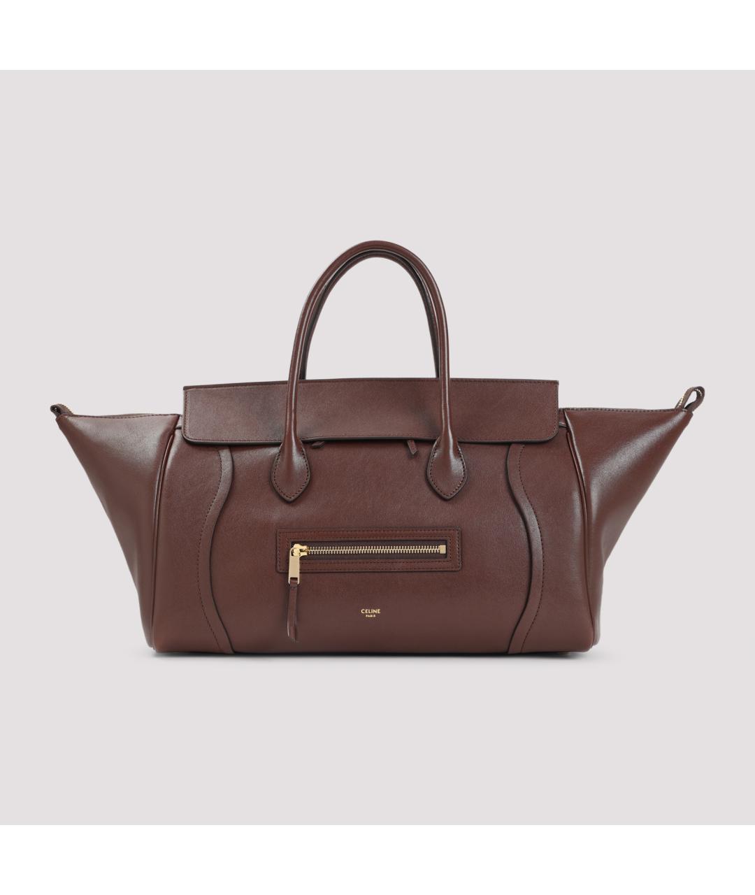 CELINE Коричневая кожаная сумка тоут, фото 3