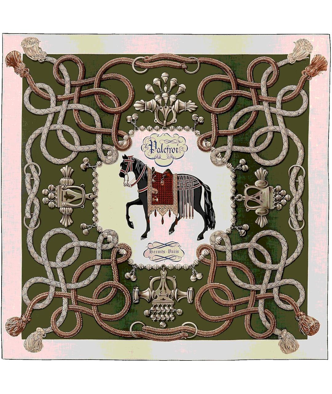 HERMES Зеленый кашемировый платок, фото 1