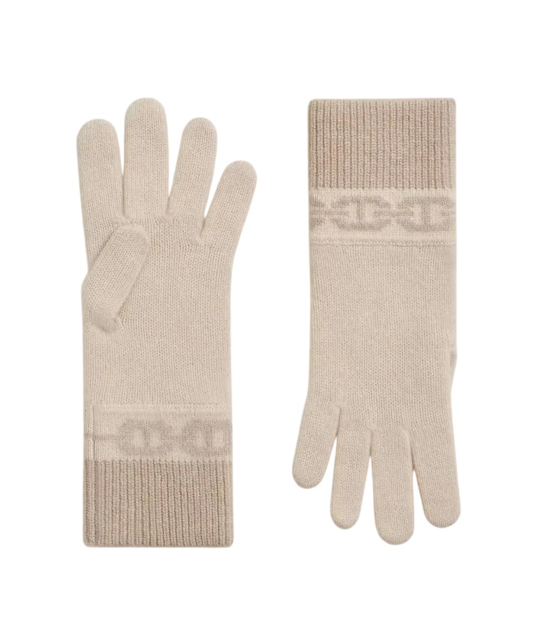 HERMES Бежевые кашемировые перчатки, фото 1
