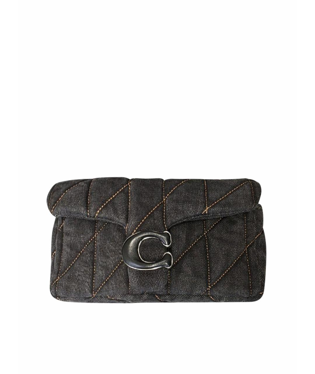 COACH Антрацитовая деним сумка через плечо, фото 1