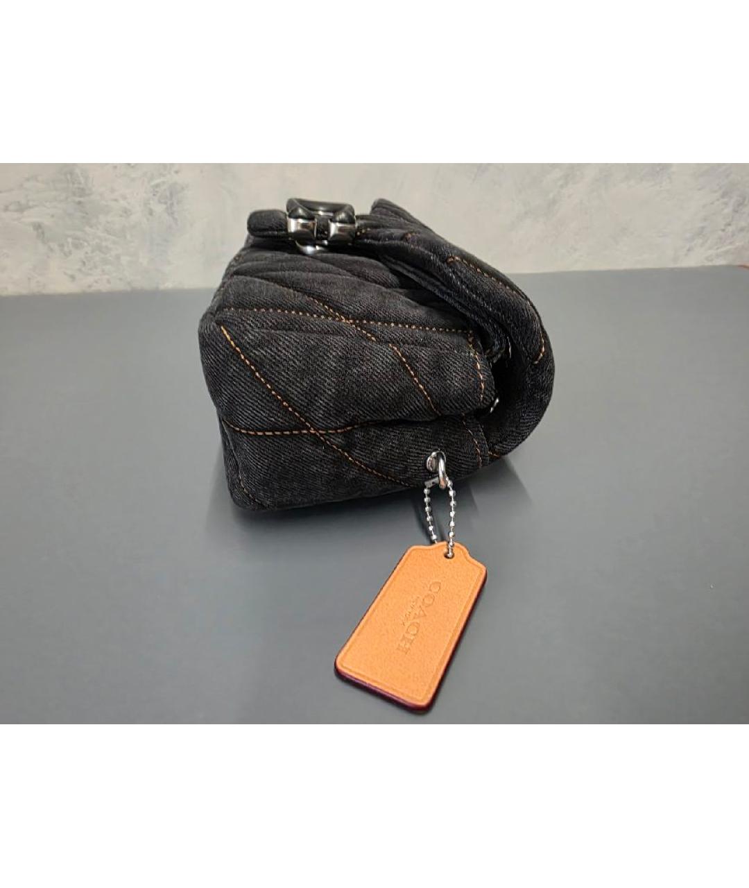 COACH Антрацитовая деним сумка через плечо, фото 2