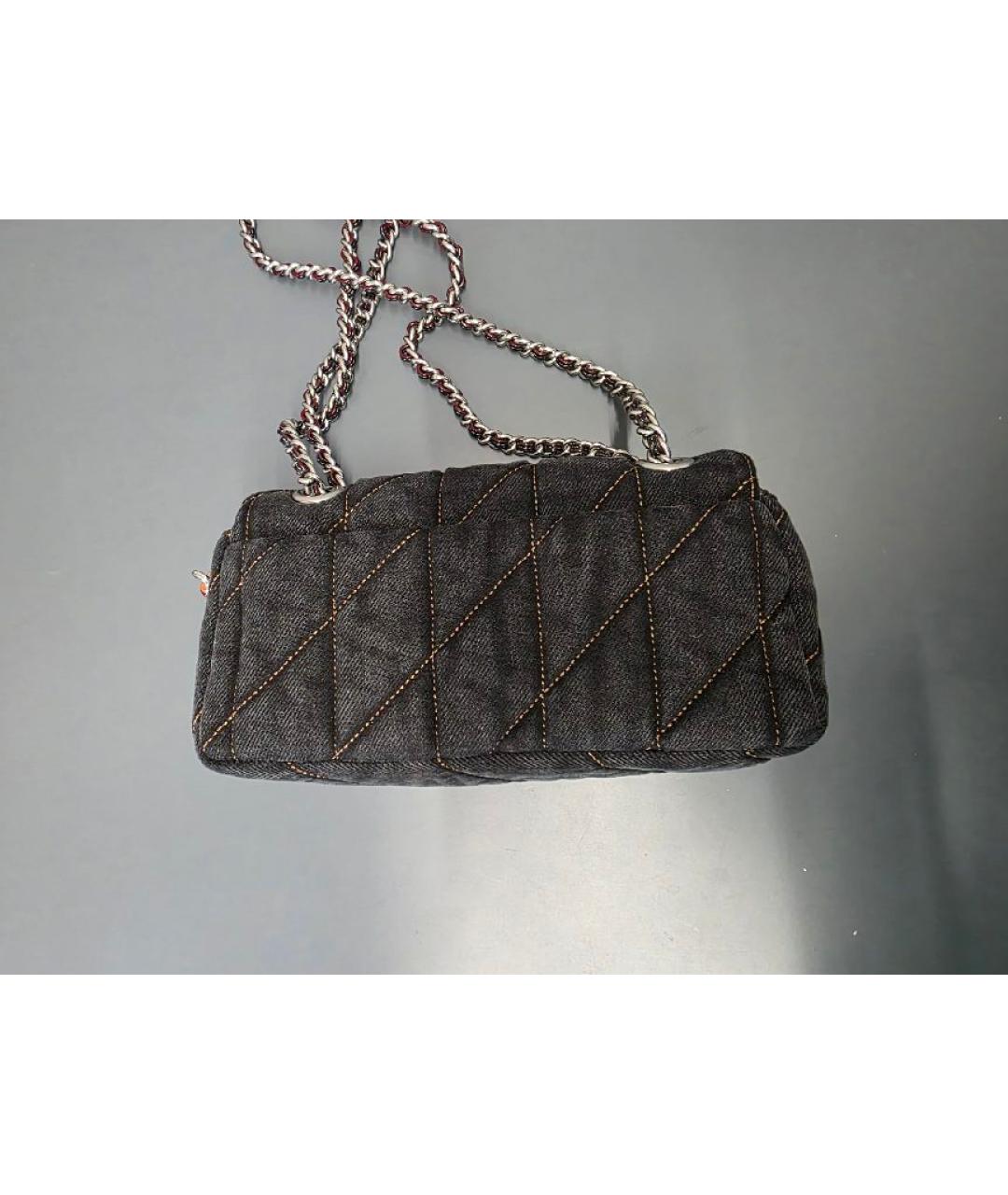 COACH Антрацитовая деним сумка через плечо, фото 4