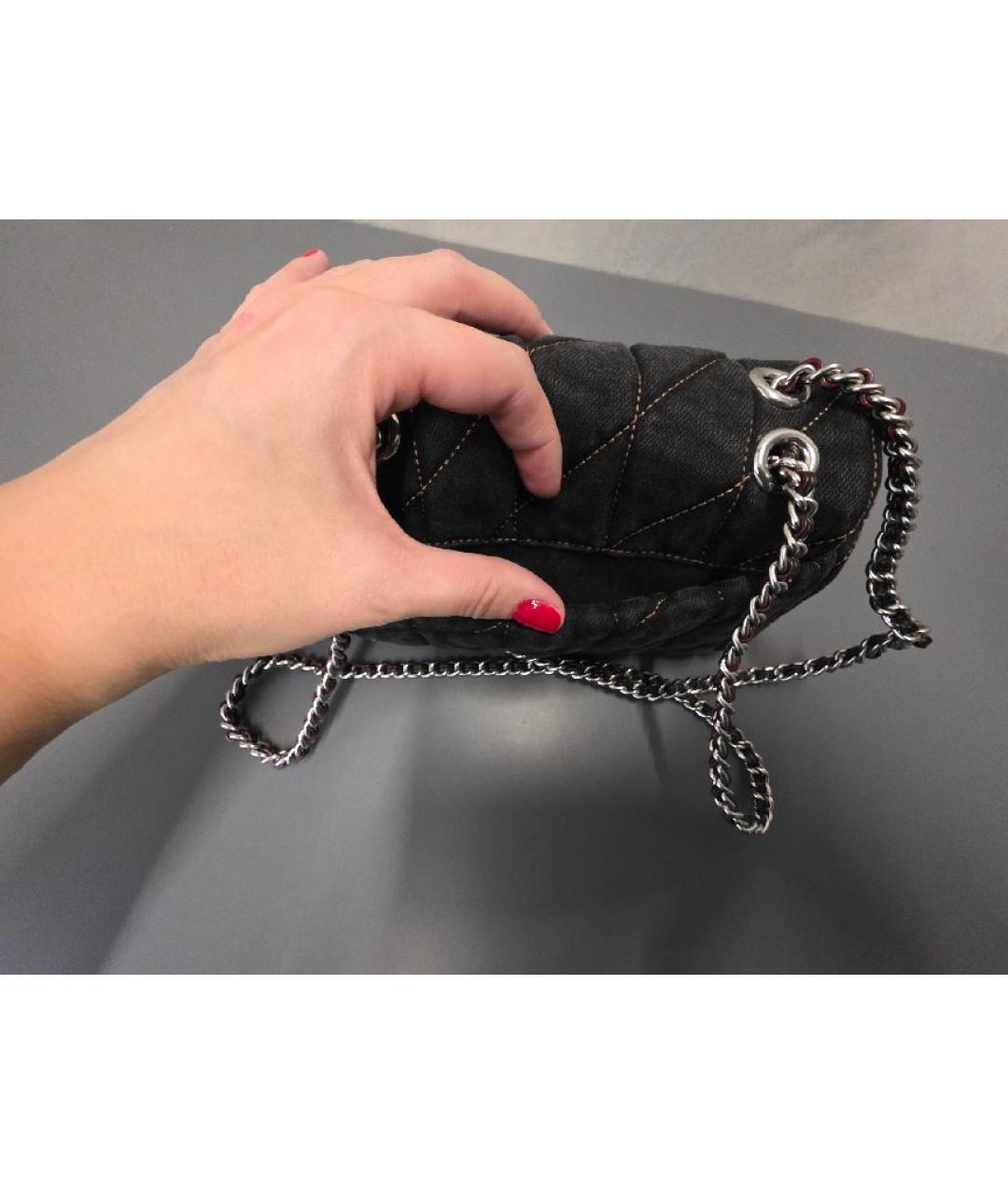 COACH Антрацитовая деним сумка через плечо, фото 8