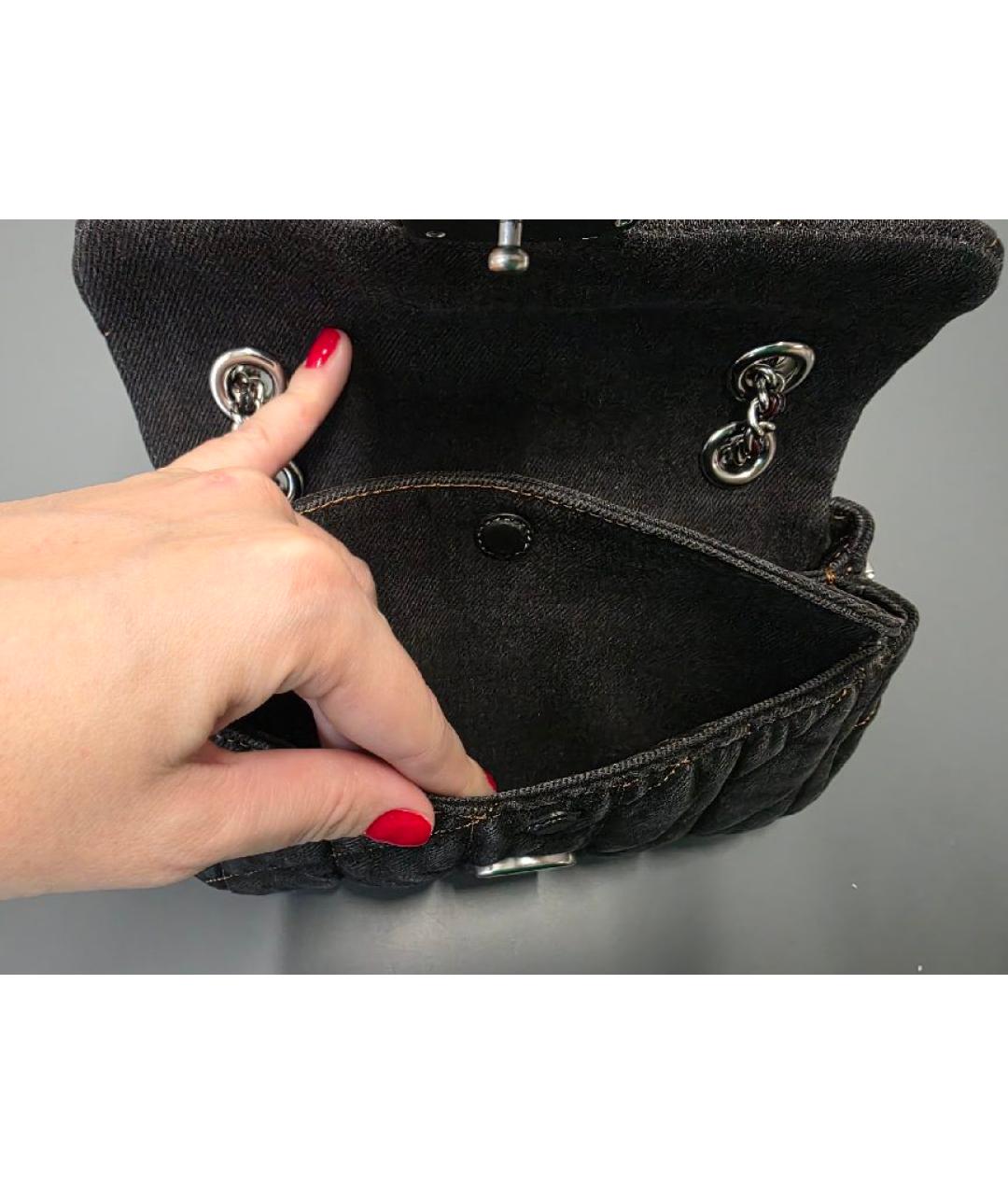 COACH Антрацитовая деним сумка через плечо, фото 6