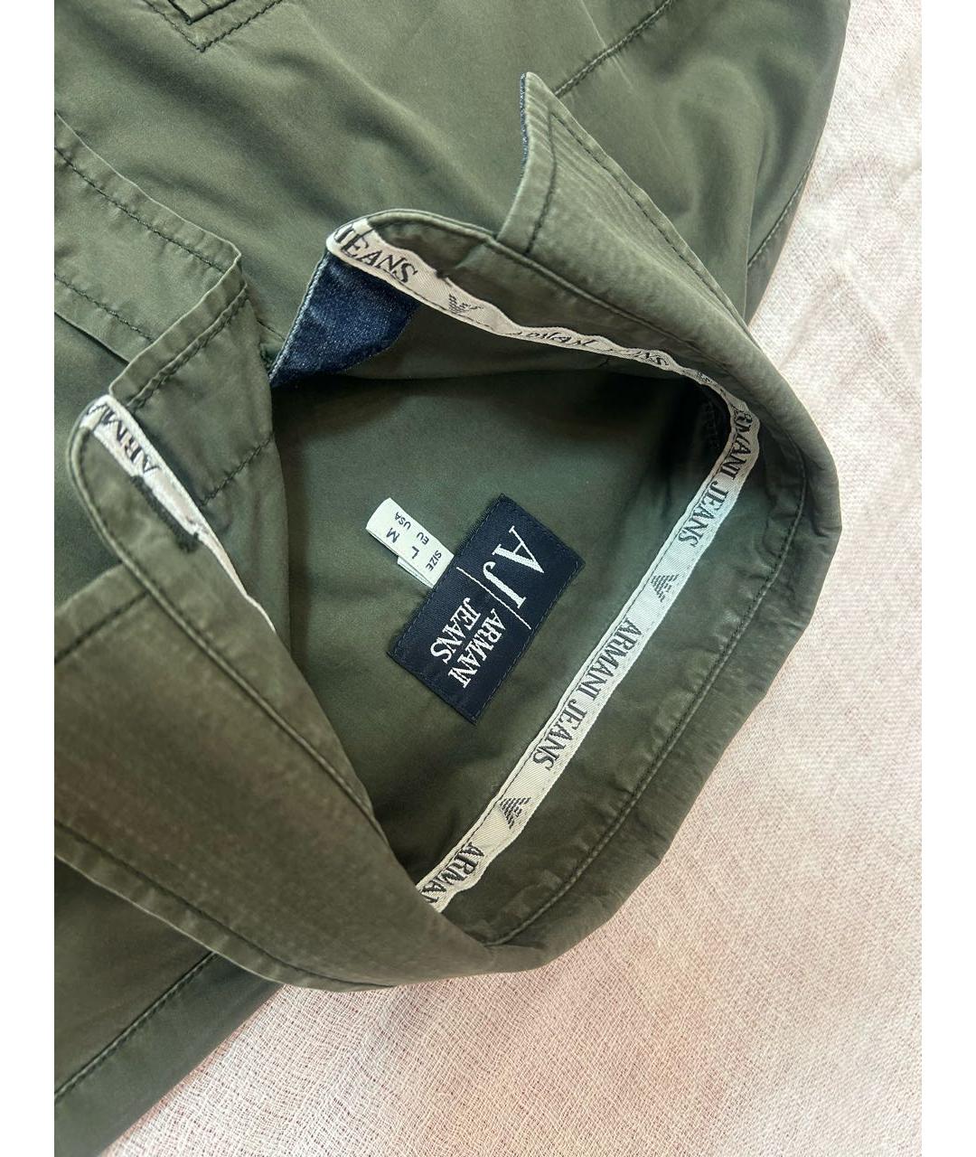 ARMANI JEANS Темно-синяя хлопковая кэжуал рубашка, фото 3