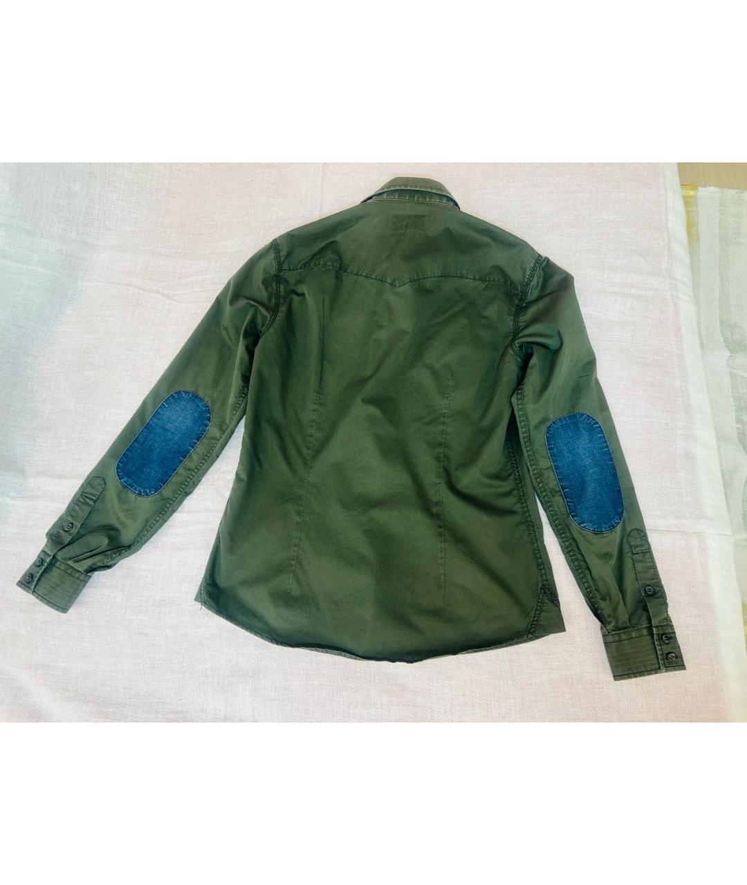 ARMANI JEANS Темно-синяя хлопковая кэжуал рубашка, фото 2